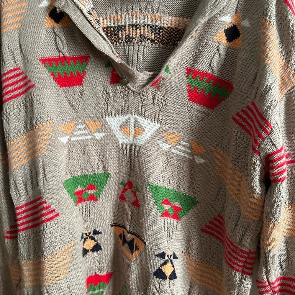 Vintage Sz L Gringos Relaxed Mexican Inspired Knit Sweater - Picture 6 of 9